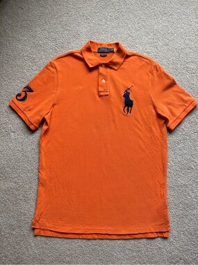 Polo by Ralph Lauren Orange Polo with Navy Embroidered Logo
